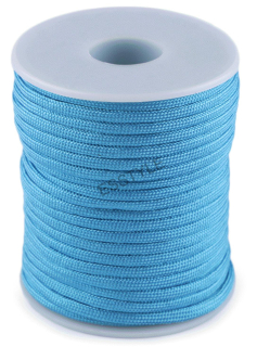 Padáková / odevná šnúra, priemer 4 mm - azúrovo modrá